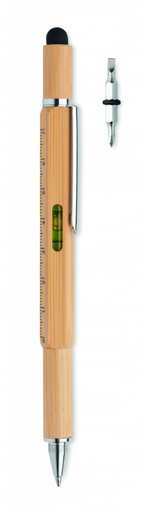 Logo trade promotional giveaways picture of: Spirit level pen in bamboo