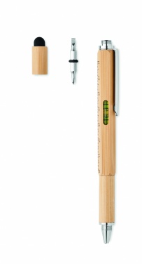 Logo trade corporate gifts image of: Spirit level pen in bamboo