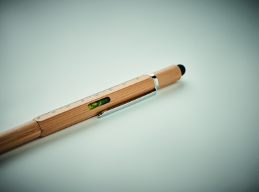 Logo trade promotional giveaways image of: Spirit level pen in bamboo