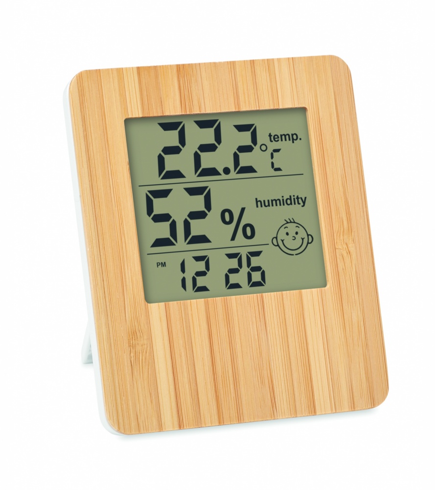 Logo trade promotional merchandise image of: Bamboo weather station