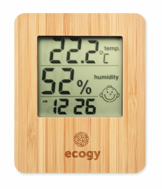 Logo trade promotional products picture of: Bamboo weather station