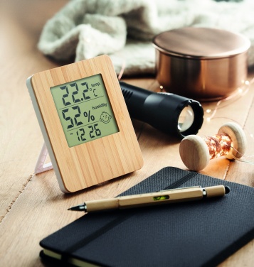 Logotrade promotional gift picture of: Bamboo weather station