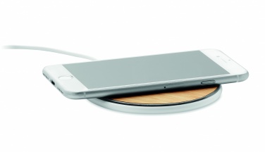 Logo trade promotional giveaway photo of: Bamboo wireless charger 10W