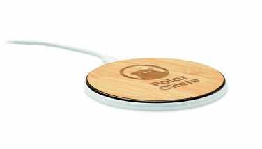 Logo trade advertising products image of: Bamboo wireless charger 10W