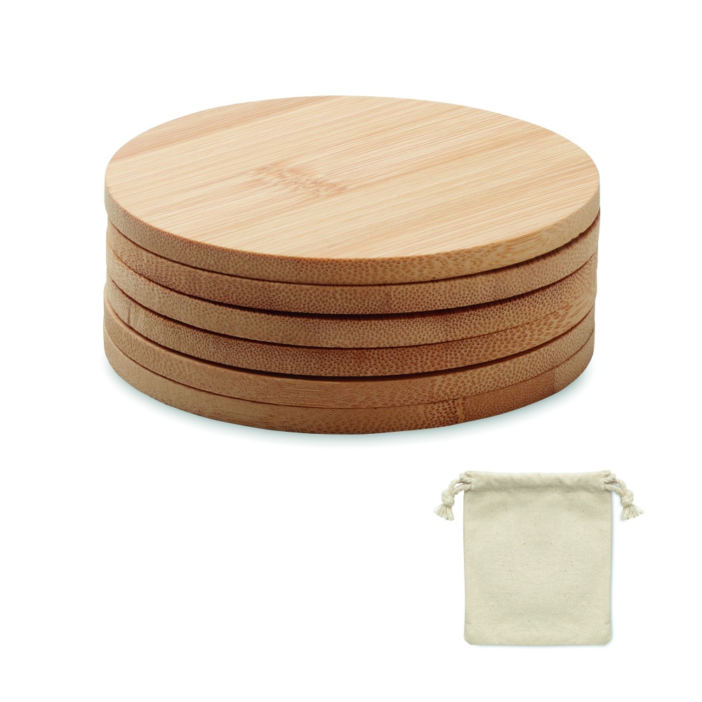 Logotrade advertising product image of: Set of 6 bamboo coasters