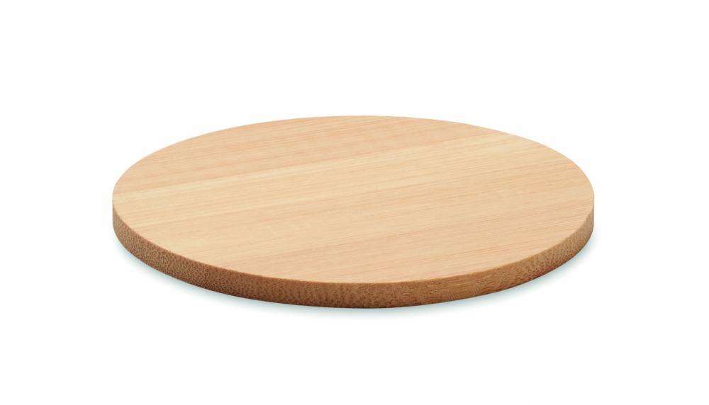 Logo trade promotional merchandise photo of: Bamboo round coaster