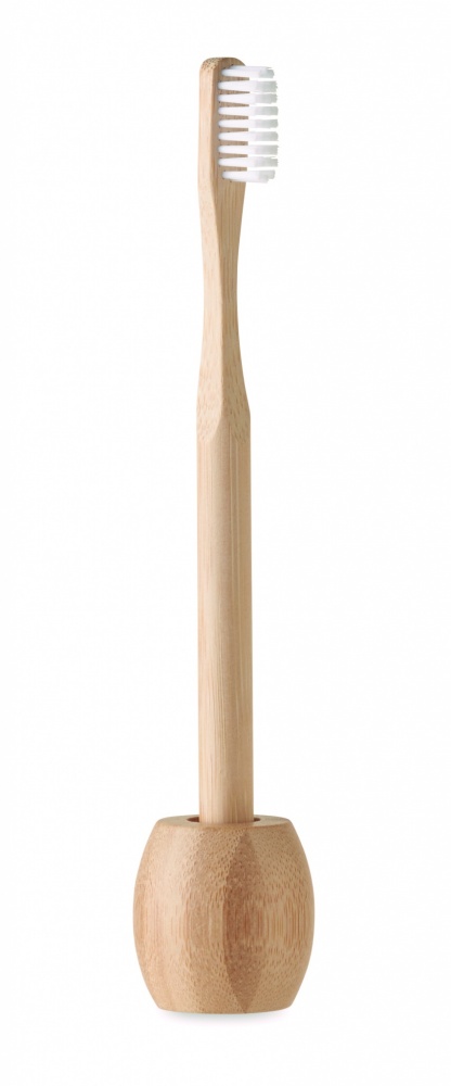 Logotrade advertising products photo of: Bamboo tooth brush with stand