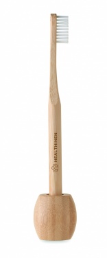 Logo trade promotional gifts picture of: Bamboo tooth brush with stand