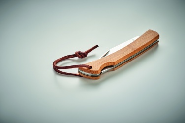 Logo trade promotional giveaways image of: Foldable knife in bamboo