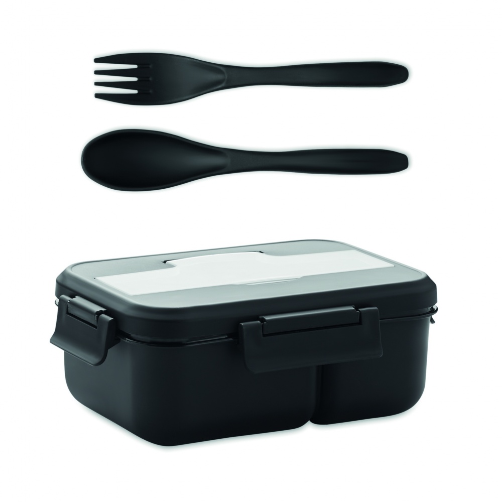 Logo trade promotional items image of: Lunch box with cutlery in PP