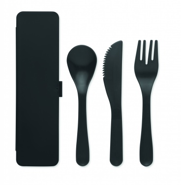 Logo trade promotional merchandise picture of: Cutlery set recycled PP