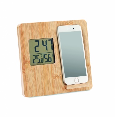 Logotrade promotional product image of: Bamboo weather station 10W