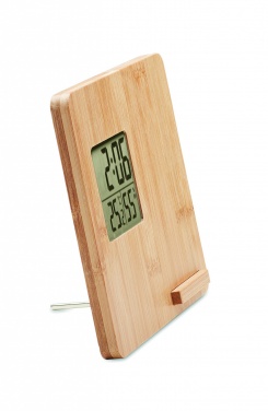 Logotrade promotional product image of: Bamboo weather station 10W