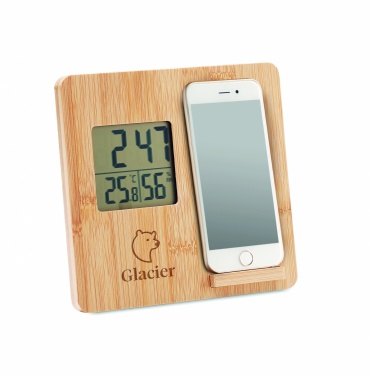 Logotrade promotional giveaway picture of: Bamboo weather station 10W