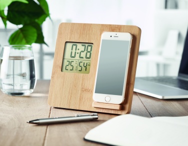 Logo trade promotional merchandise image of: Bamboo weather station 10W