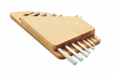 Logo trade corporate gifts image of: Hex key set in bamboo