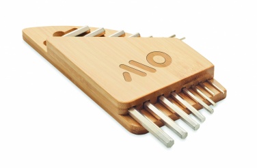 Logo trade promotional merchandise picture of: Hex key set in bamboo