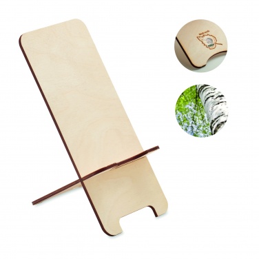 Logo trade promotional merchandise picture of: Birch Wood phone stand