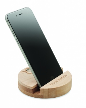 Logo trade promotional merchandise image of: Birch Wood phone stand