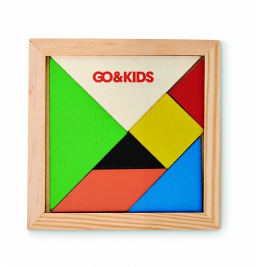 Logo trade promotional giveaways image of: Tangram puzzle in wood