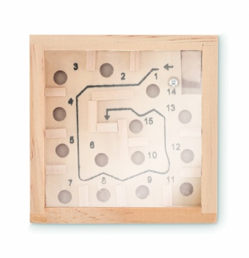 Logo trade corporate gifts image of: Pine wooden labyrinth game