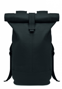 Logotrade promotional giveaway image of: Rolltop washed canvas backpack