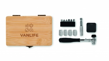 Logotrade business gift image of: 13 piece tool set, bamboo case