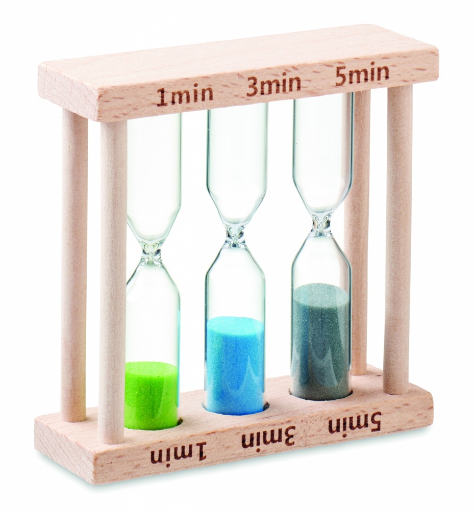 Logo trade promotional products picture of: Set of 3 wooden sand timer