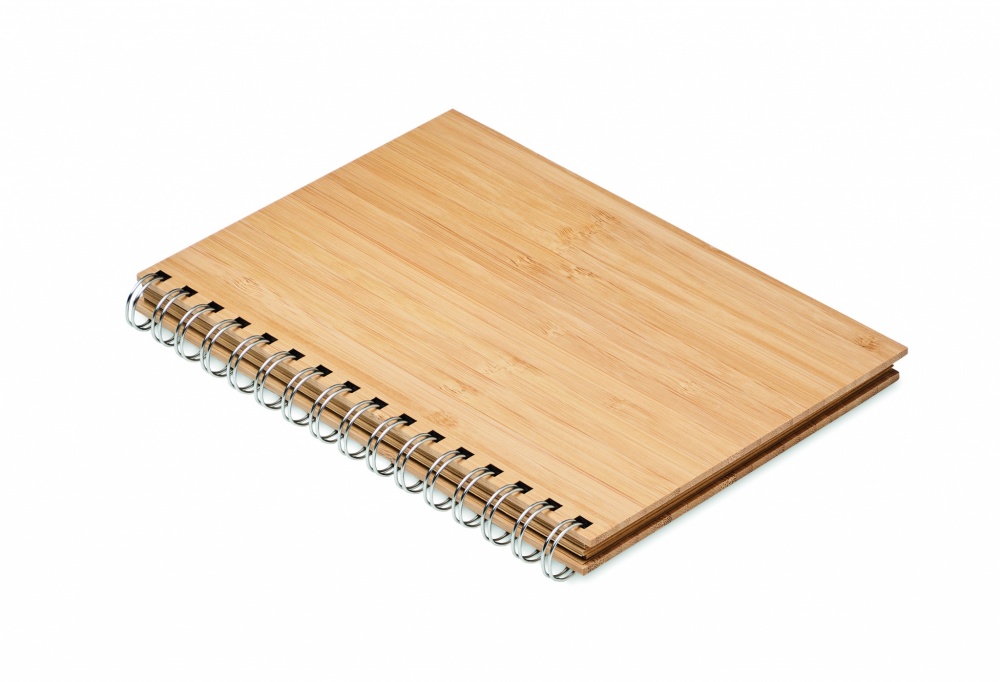 Logo trade corporate gifts image of: A5 ring bound Bamboo notebook