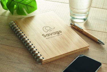 Logotrade promotional product picture of: A5 ring bound Bamboo notebook