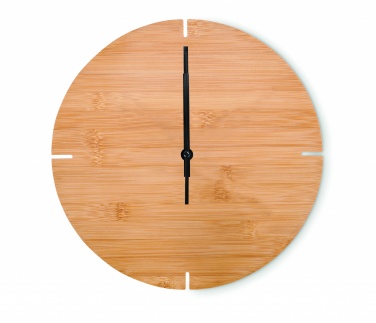 Logo trade business gifts image of: Round shape bamboo wall clock