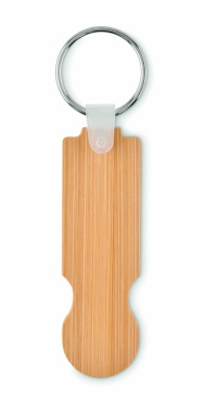 Logotrade promotional gift image of: Bamboo euro token key ring Rauma