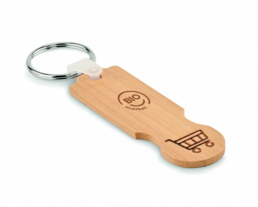 Logo trade promotional products picture of: Bamboo euro token key ring Rauma