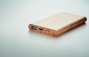 Logo trade advertising products image of: 4000 mAh Bamboo power bank