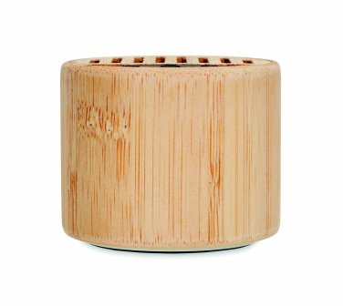 Logotrade promotional item image of: Round bamboo wireless speaker