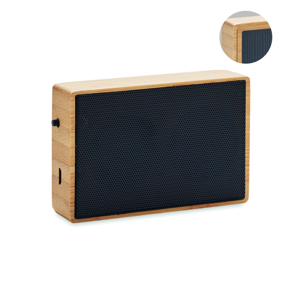 Logotrade promotional merchandise photo of: Solar bamboo wireless speaker