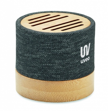 Logo trade promotional merchandise image of: Bamboo RPET wireless speaker