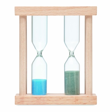 Logo trade corporate gifts image of: Set of 2 wooden sand timers