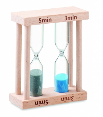 Logo trade promotional product photo of: Set of 2 wooden sand timers