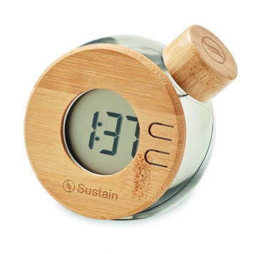 Logo trade corporate gift photo of: Water powered bamboo LCD clock