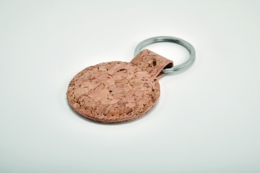 Logo trade advertising products image of: Round cork key ring Mikkeli