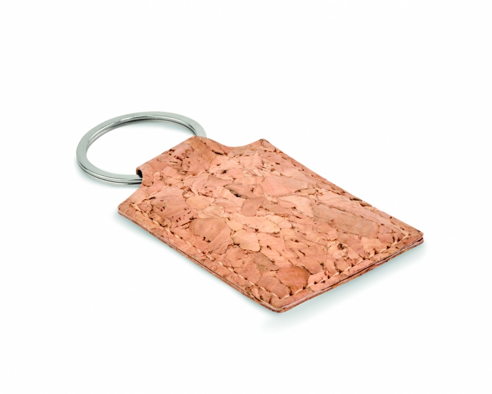 Logo trade promotional merchandise picture of: Rectangular cork key ring