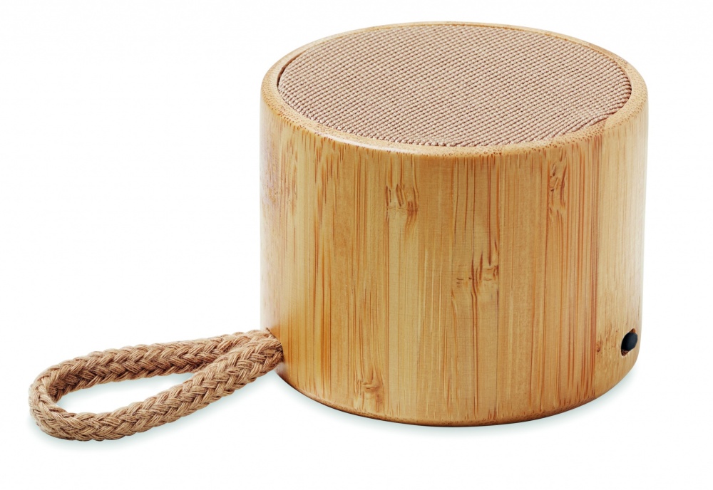 Logotrade corporate gift picture of: Round bamboo wireless speaker