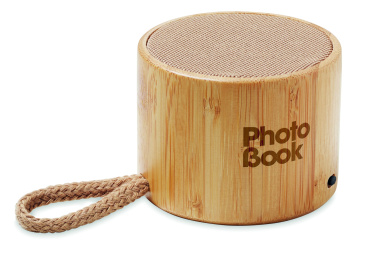 Logotrade promotional merchandise photo of: Round bamboo wireless speaker