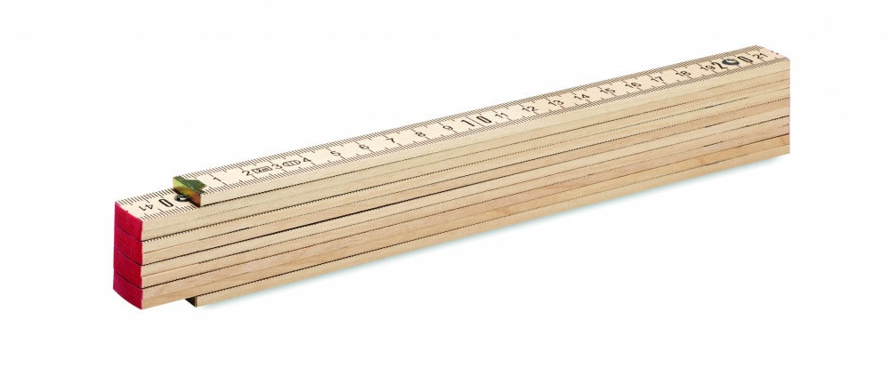 Logo trade advertising products picture of: Carpenter ruler in wood 2m