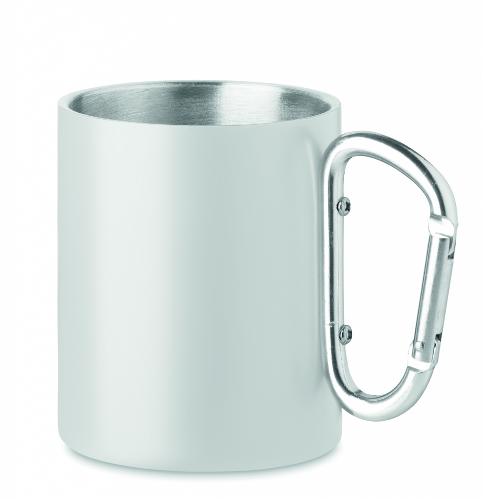 Logo trade corporate gifts image of: Metal mug and carabiner handle