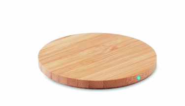 Logo trade corporate gifts picture of: Bamboo wireless charger 15W