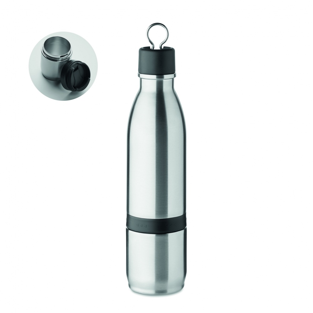 Logo trade promotional items image of: 2 in 1 double wall bottle 500ml