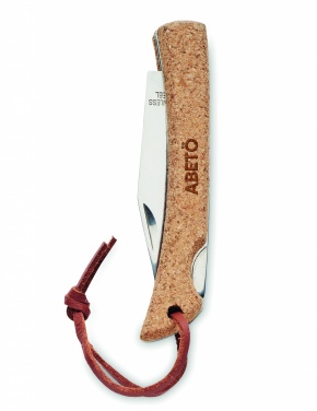 Logo trade advertising product photo of: Foldable knife with cork