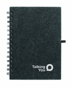 Logotrade promotional item picture of: A5 RPET felt cover notebook